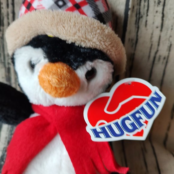 Holiday Winter Penguin Hug Fun Plush 10" - Picture 2 of 6